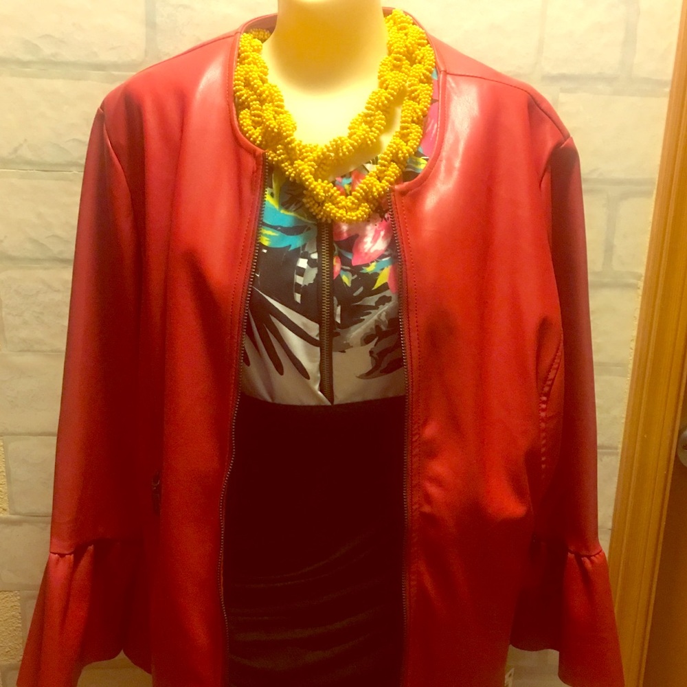 Red Alfani Pleather Jacket